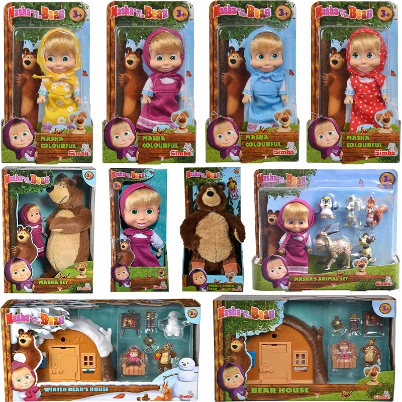 Original Маша и Медведь Bear House Play Set Anime Action Figure Toys Collections Models Toys for Girls Figurine Children Toys