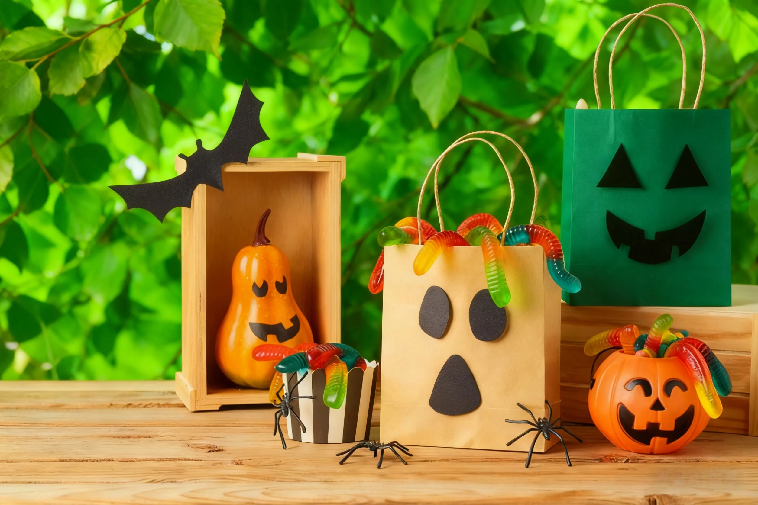 25 Stück Kraftpapiertüten mit Griffen (15 x 8 x 21 cm) – umweltfreundliche kleine Geschenktüten für Party/Thanksgiving/Weihnachten/Geburtstag – Detail 2