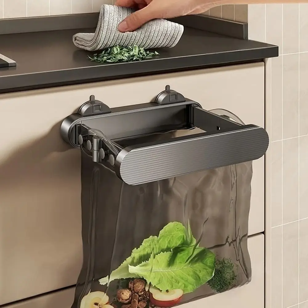 Retractable Suction Cup Trash Rack Portable Waterproof Foldable Garbage Holder Easy Installation Multifunctional