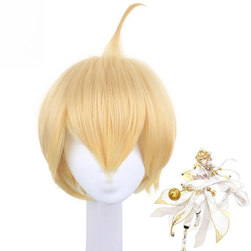 

Wig Dream Between The Lines Cosplay Wig Golden Bell Cord With Bangs Sideburns Lengthened Golden Bell Cord Cosplay Wig