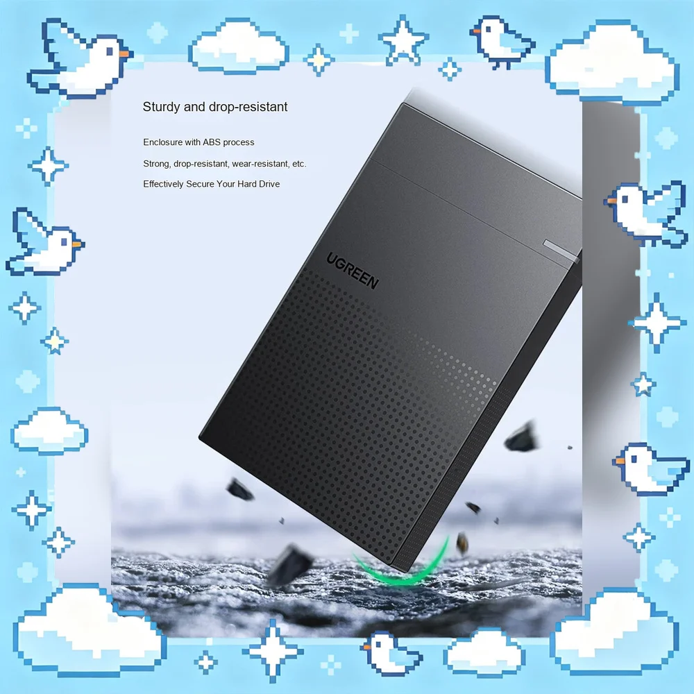UGREEN 30725 CM471 2.5 Inch SATA HDD Enclosure USB 3.0 5Gbps External Hard Drive Case for SSD HDD