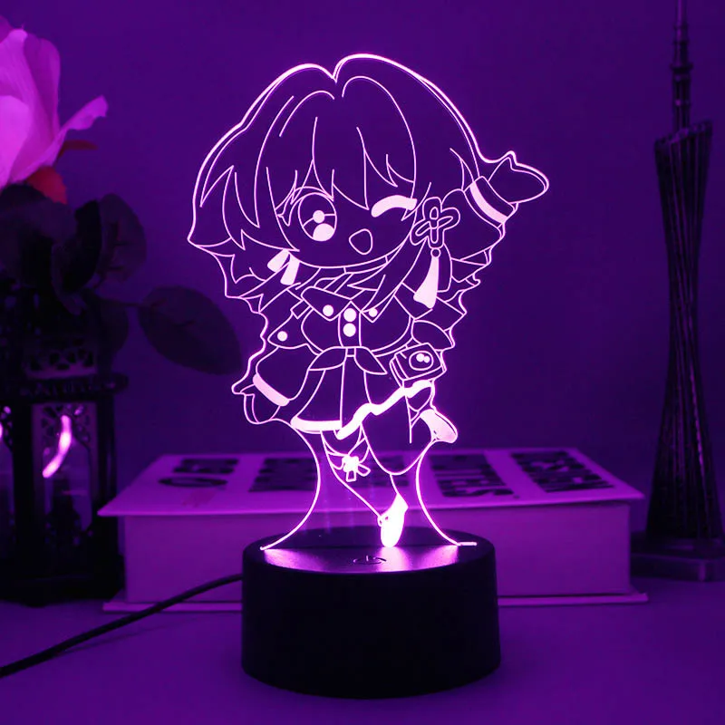 Bailu March 7 Creative Table Lamp Toy Children Decoration Gi New Honkai Star Rail Figure 3d Led Night Light Jingyuan Decoration