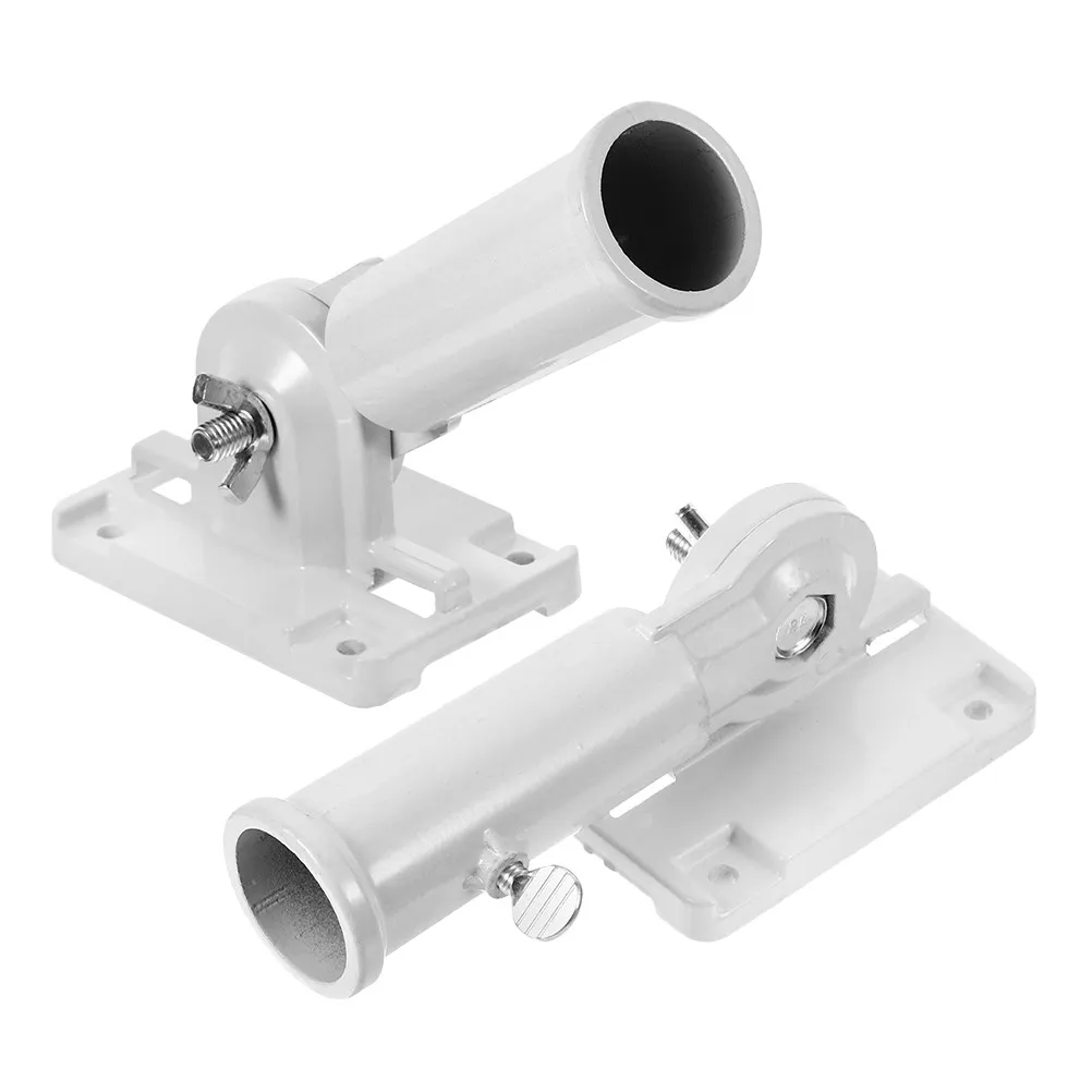 2Pcs Aluminum Alloy Flagpole Holder Adjustable Wall Mount Bracket Sturdy Outdoor Flag Pole Fixer for House Yard Garden Deck