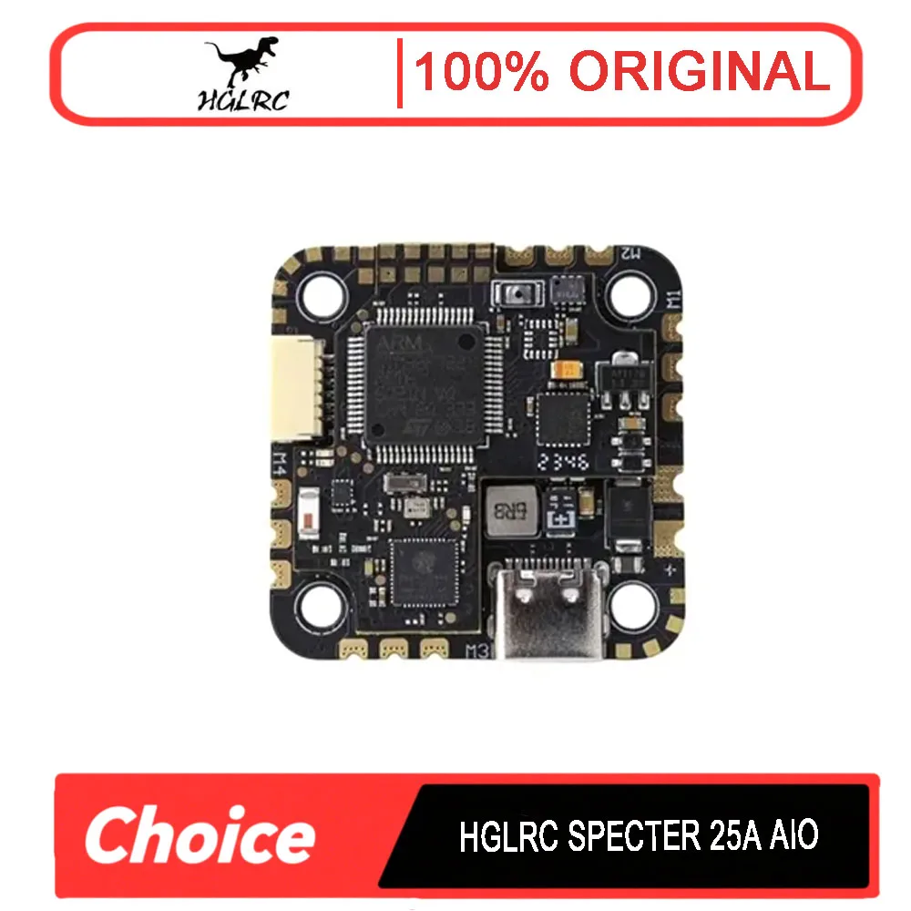 

HGLRC SPECTER 25A AIO F722 Flight Controller & 4in1 ESC - MPU6000, 3-6S LiPo, 25.5x25.5mm for FPV Drone DIY Parts