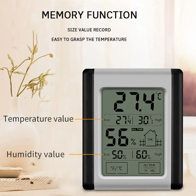 Miernik temperatury i wilgotności wysokiej precyzji cyfrowy wewnętrzny ekran dotykowy domowy elektroniczny miernik temperatury i wilgotności