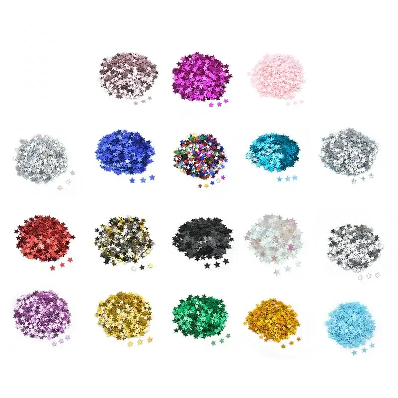 15g/Pack Iridescent Glitter Star Confetti Plastic 6MM Shining Wedding Christmas Birthday Mermaid Party Table Scatter Decor