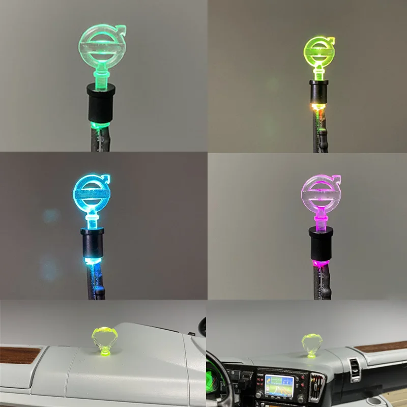 Cab In The Control Dashboard Luminous Logo Car Logo for 1/14 Tamiya RC Truck Tipper SCANIA 770S VOLVO ACTROS BENZ MAN Model Car