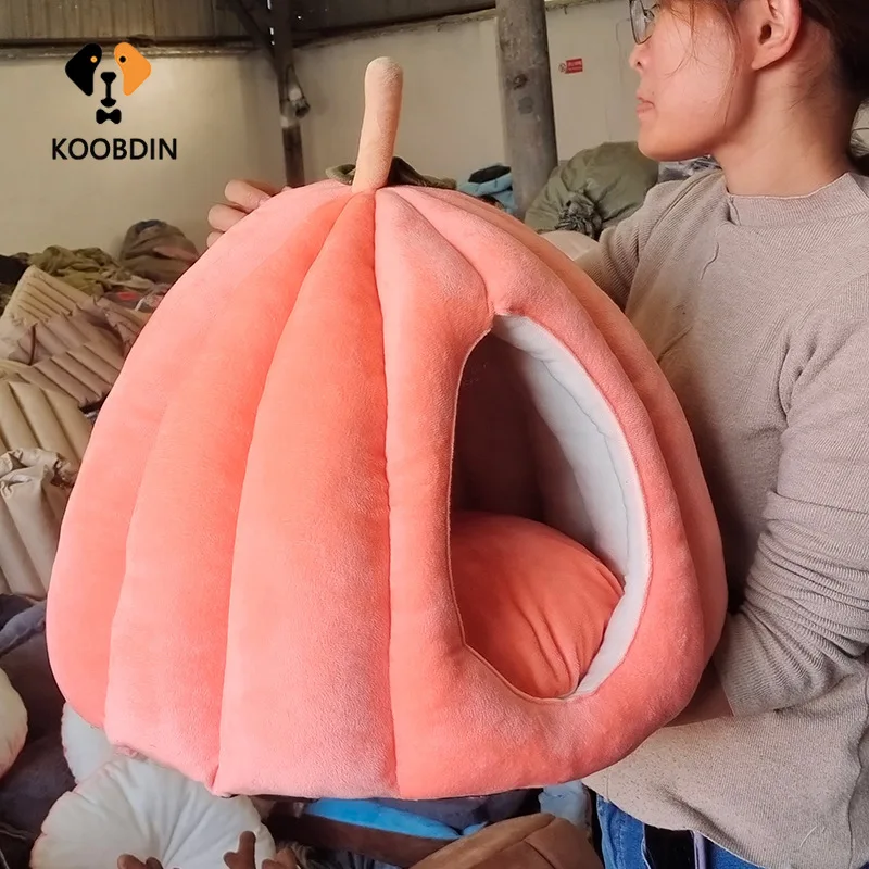 

Winter Cat Nest Fully Enclosed Pet Dog Nest Warm Full Surrounding Cushion Thickened Pumpkin Nest Pet Nest Cushion Bed Halloween