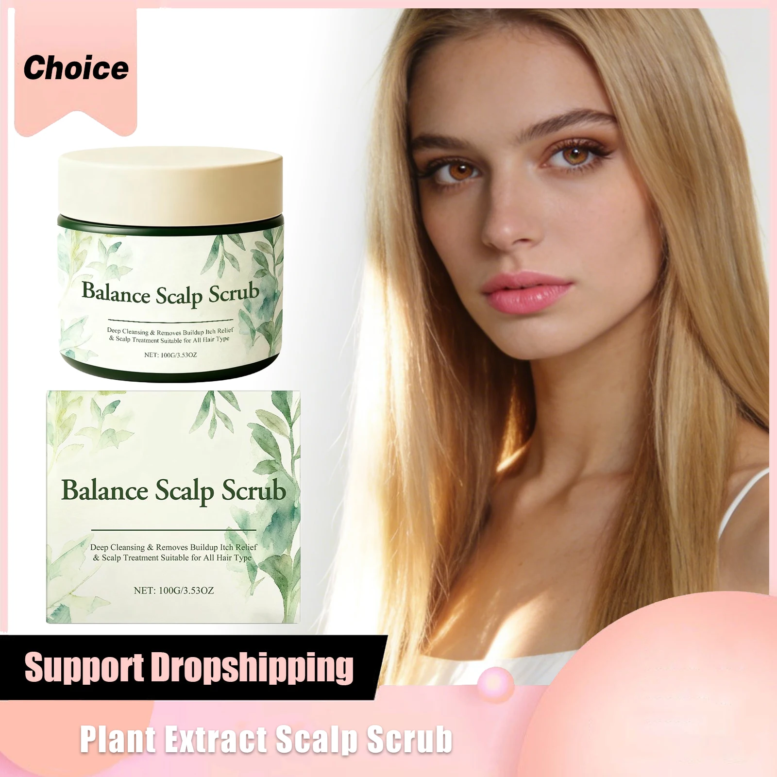 

Plant Extract Scalp Clean Scrub Activate Hair Follicles Improve Frizziness Strengthen Hair Roots Soothing Massage Scalp Scrub