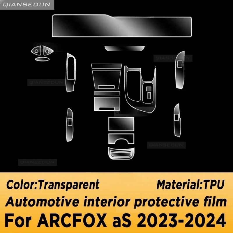 For ARCFOX αS S 2023 2024 Gearbox Panel Navigation Screen Automotive Interior TPU Protective Film Cover Anti-Scratch Sticker