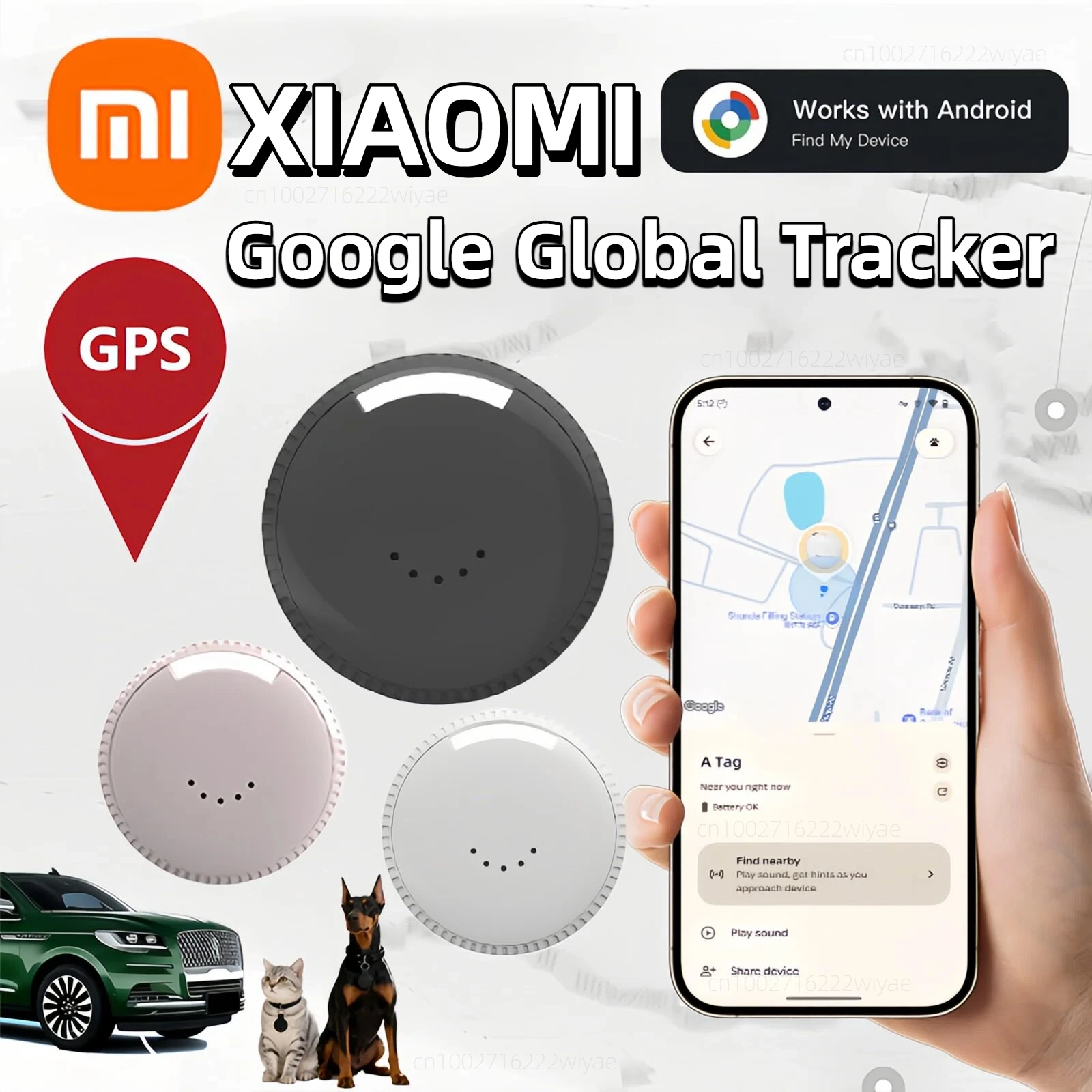 Xiaomi Google Global Tracker جهاز تحديد المواقع الذكي GPS ثنائي الاتجاه لمكافحة خسر إنذار في الهواء الطلق جهاز مكافحة فقدان لنظام أندرويد #1