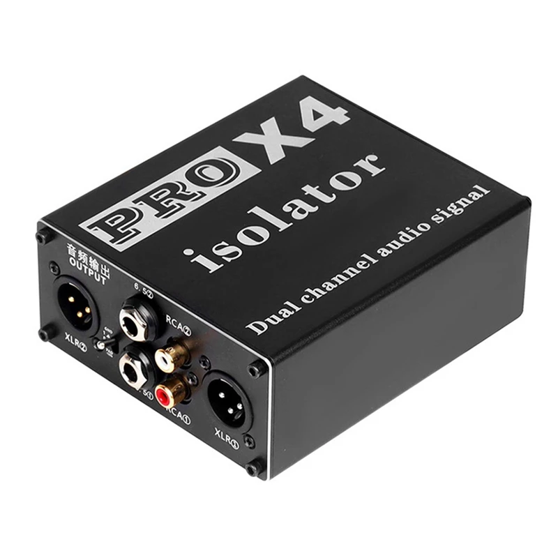 

PRO X4 Audio Isolator 6.5Mm 3.5Mm XLR RCA Audio Noise Isolator, Current Acoustic Filter Ground Filter