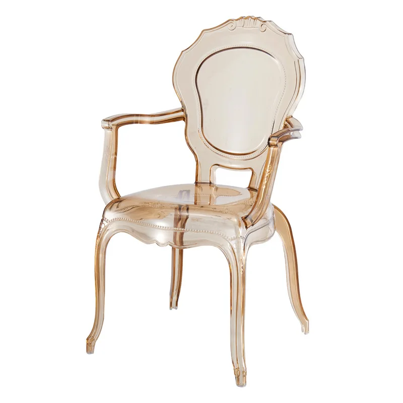 Kursi Makan Keluarga Sandaran Transparan Nordik, Kursi Rias Akrilik Selebriti Internet Minimalis Kristal