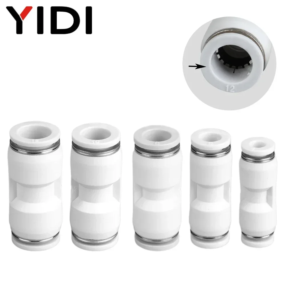 20pcs 10pcs 5pcs Pneumatic Compressed Air Hose Coupler Tube Push In Fitting Pipe Fittings Quick Connector 12mm 10mm 8mm 6mm 4mm