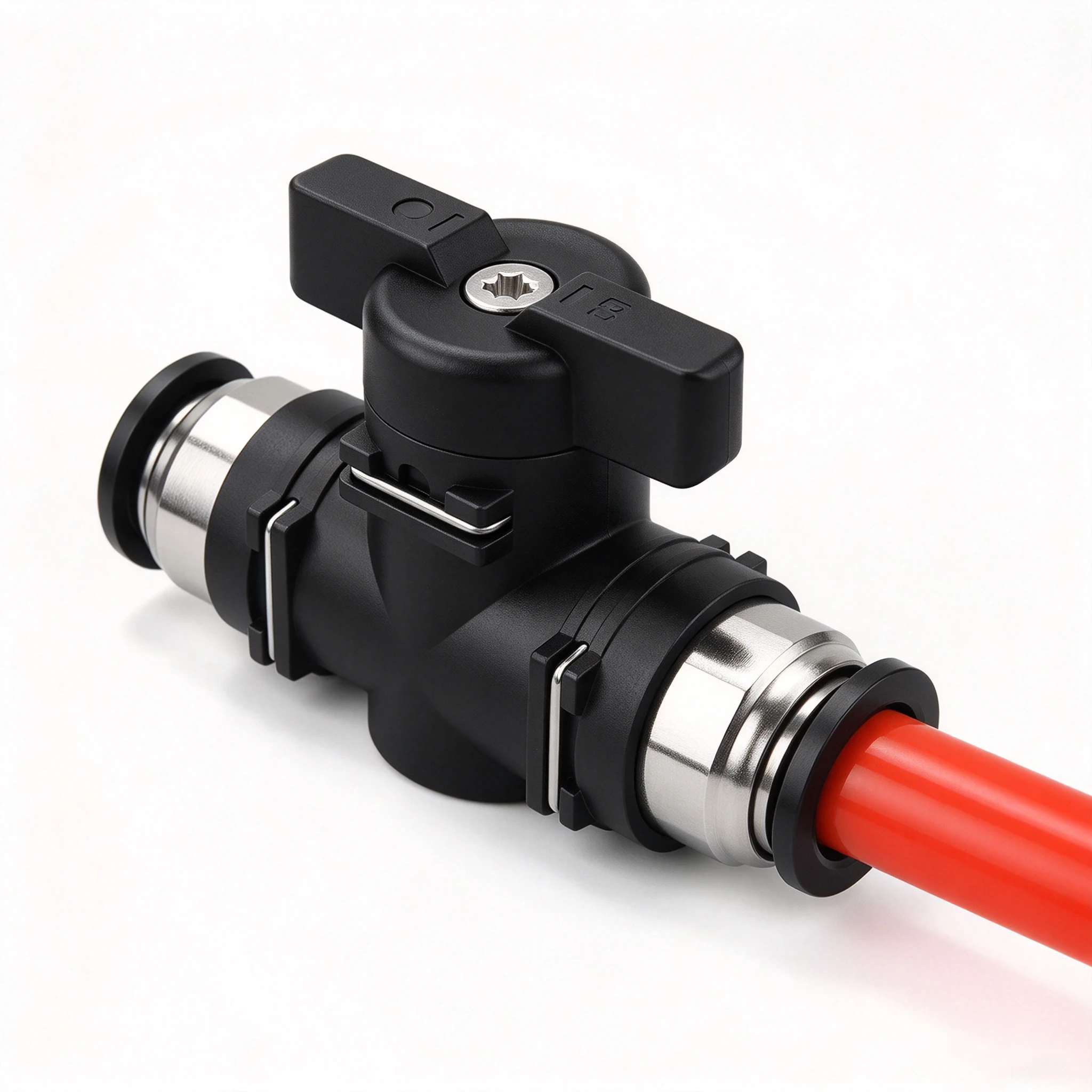 BUC 4mm 6mm 8mm 10mm 12mm Pneumatic Push In Connector Inline Hand Valve Manual Ball Shut Off Switch for Air Hose Tube