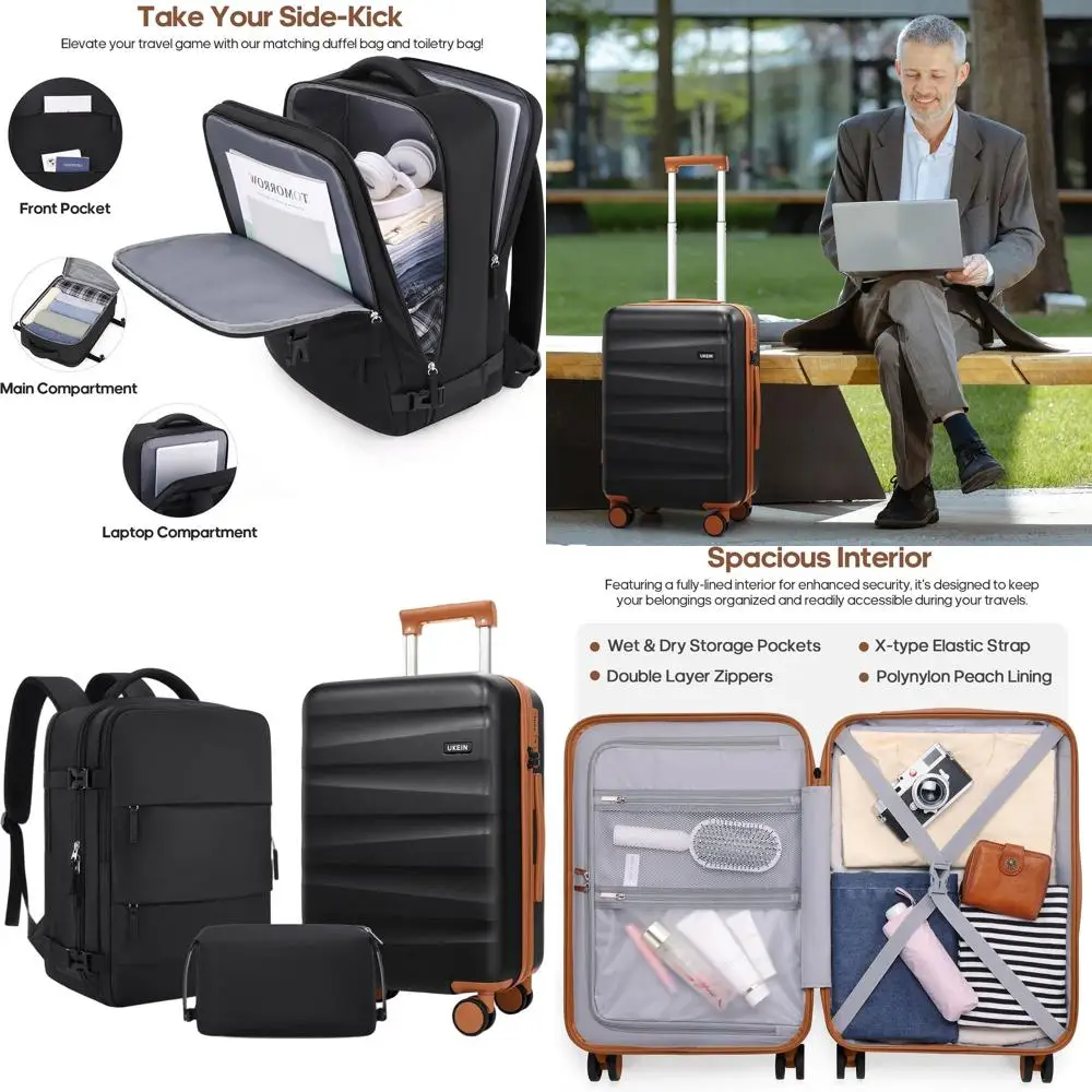 

Набор из 3-х чемоданов из поликарбоната с замком TSA, одобренный для ручной клади авиакомпаниями