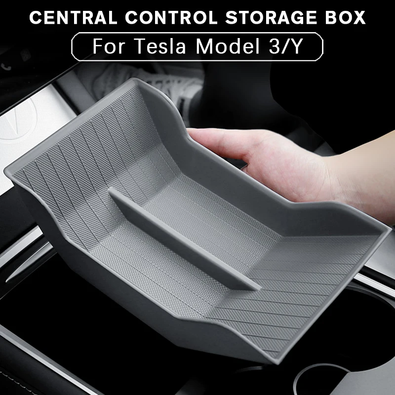 

Fit Tesla Model Y Model 3 2021 2022 2023 New Center Console Storage Box Central Armrest Organizer Tray Interior Accessories