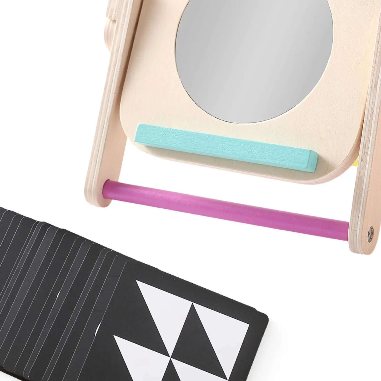 Giocattolo educativo per specchio neonato Montessori in bianco e nero per neonato