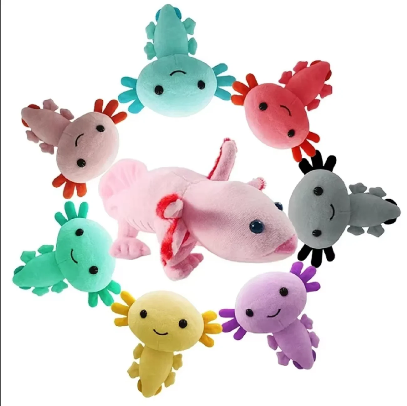 لعبة قطيفة السمندل اللطيفة مقاس 20 سم؛ دمية السمندر القطيفة؛ حيوان؛ لعبة محشوة السلمندر الوردي.