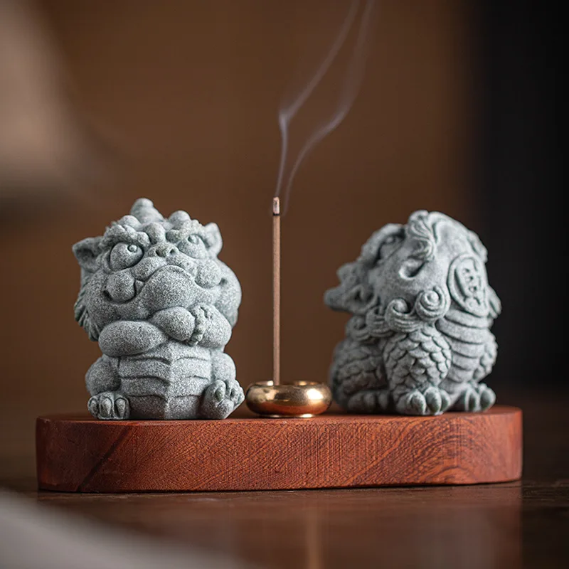 

2024Lucky Small Incense Burner Incense Burner Household Tea Space Desktop Decoration Incense Burner Incense Holder Incense Cerem