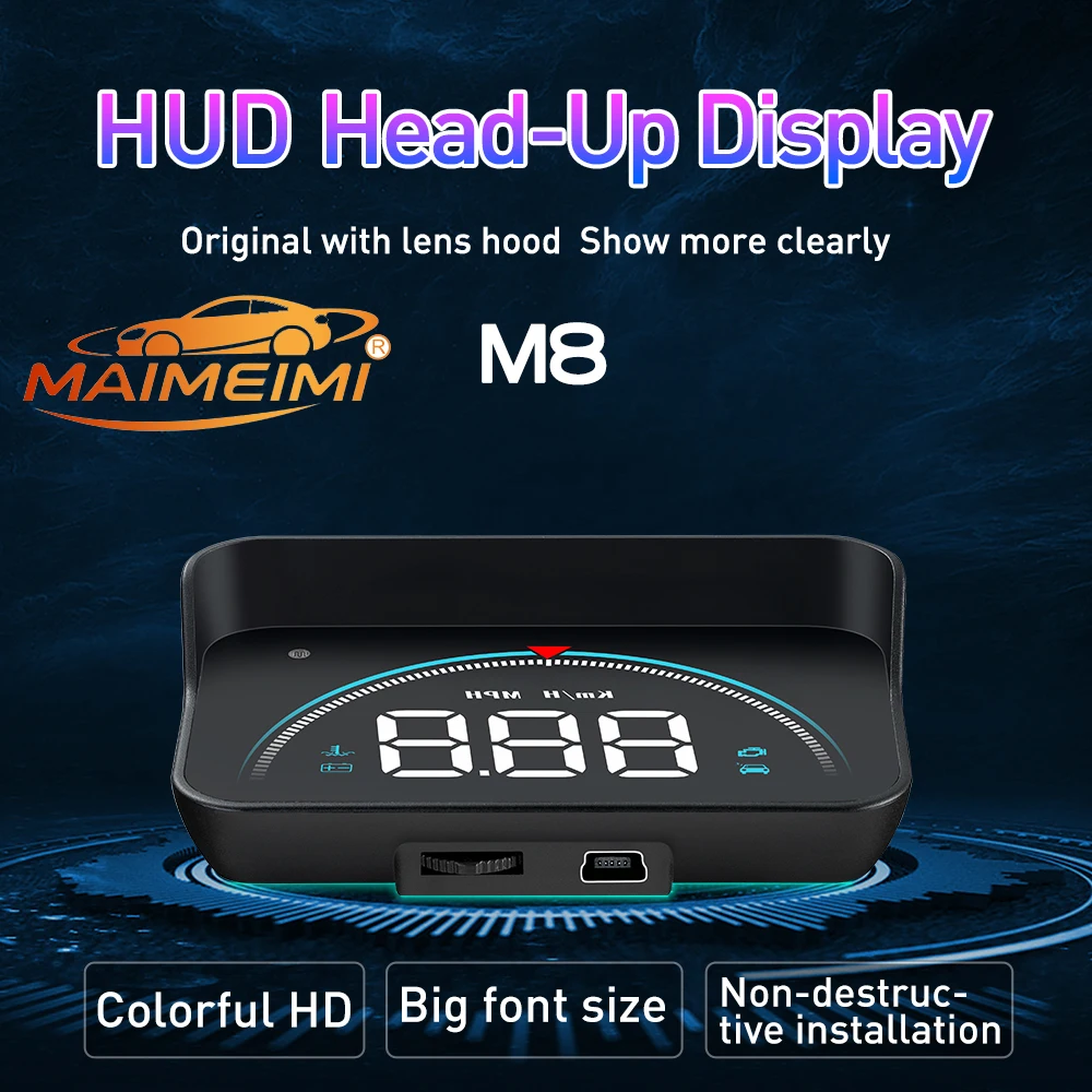 M8 Car HUD Head Up Display Projector Windshield Auto Electronic Water Temperature Gauges Projector Windshield