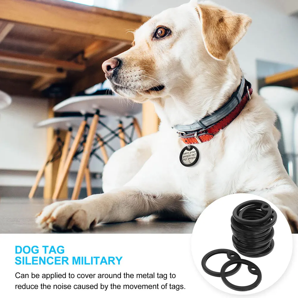 

6pcs Dog Tag Blue Silicone Cover ID Tags Mute Accessories Pet Supplies Wear Resistance Practical Long Use