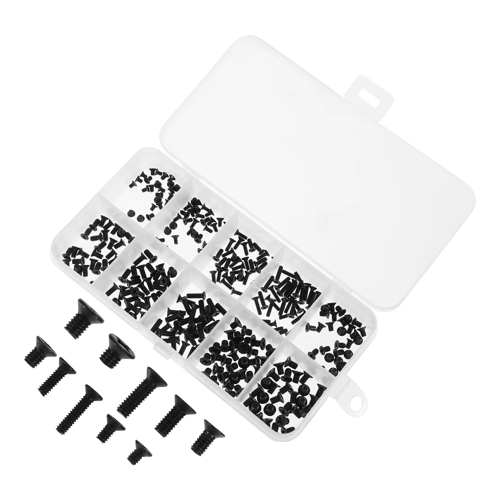 

300 pcs Black Flat Countersunk Machine Screws Corrosion Resistant Weatherproof Long Lasting Outdoor Indoor