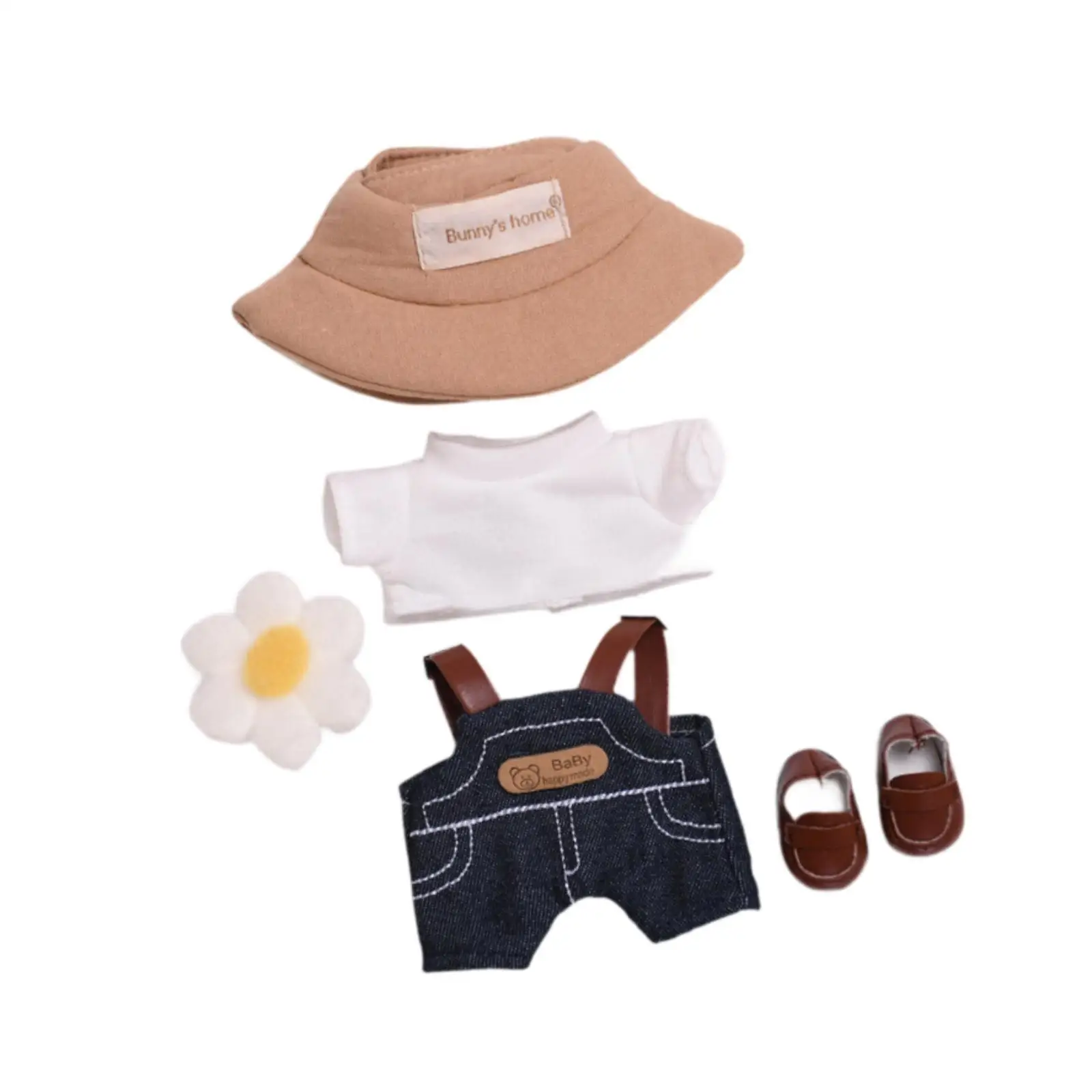 Plush Doll Pullover Top and Pants Outfit for 5.91 Inch Doll Girl Toy Dress Up Accessory Educational Gift