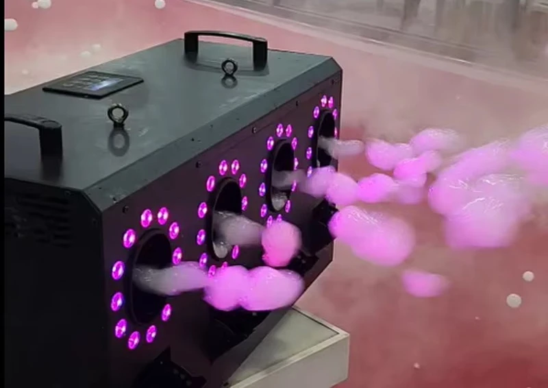 3000W LED  Dry Ice Fog Smoke Bubble Machine 4 Holes 48*3W Electric Remote Control For Wedding Party Stage