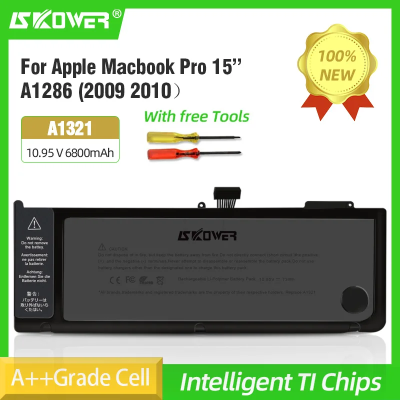 

SKOWER A1321 Battery for Apple MacBook Pro 15" A1286 2009 2010 Version 020-6380-A MC118LL/A MC372 MC371 MB986LL/A 10.95V 73Wh