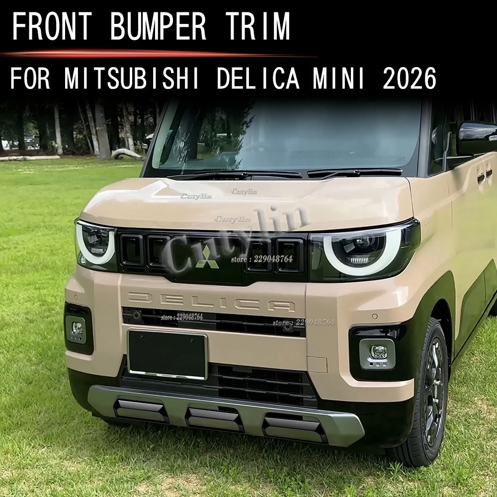 For Mitsubishi Delica MINI 2025 2026 ABS Yellow Front Rear Lip Trim Front Rear Bumper Exterior Decoration Grille Area Styling