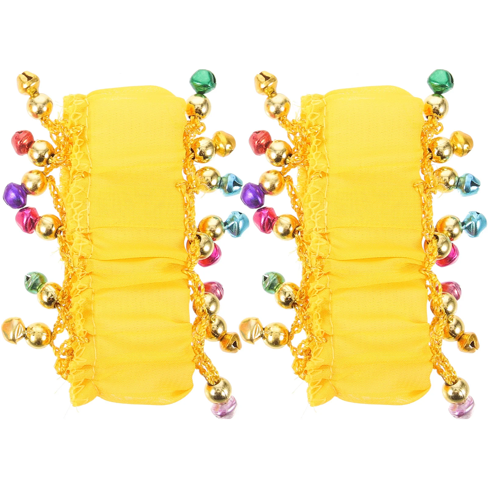 

1 Pair Bell Bracelets For Belly Dance Shining Ethnic Style Wrist Cuff Bells Women Costume Accessories Dance Supplies Reusable