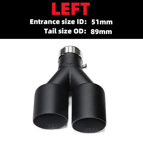 1 Stuks Dubbele Matte Zwarte RVS Uitlaatpijp Universele Uitlaat Tip Y-Type GTI MK7 Golf7 Uitlaatmondstuk - afbeelding 1