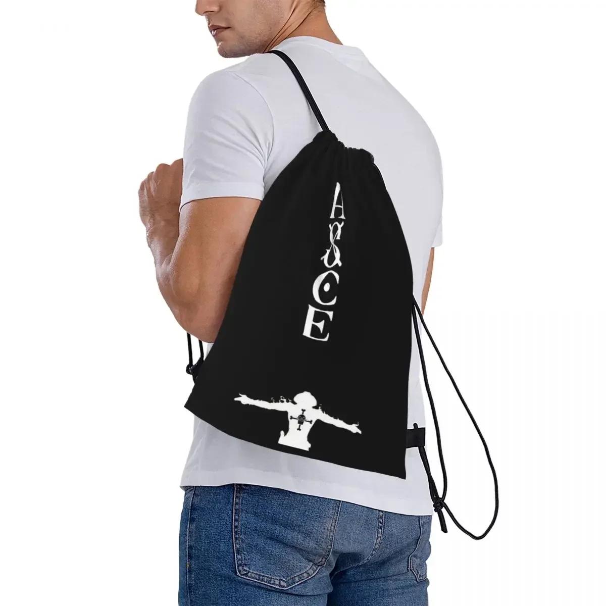 Asce One Pice Mochilas Sacos de cordão portáteis, Bundle Pocket, Sports Bag, Bookbag para homens e mulheres, moda escolar