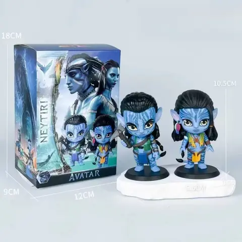 Cute Avatar 2 Neytiri & Jake Sully PVC Figure Model 12cm - Collectible Anime Character Toys for Fans Kids Adults Home Decoration