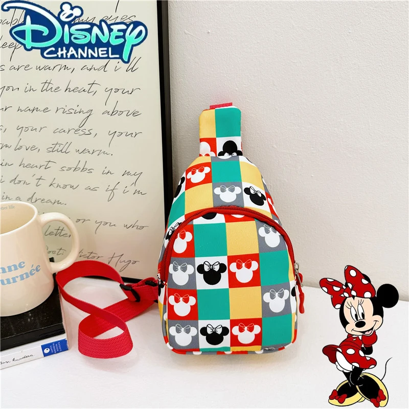 

Disney Cartoon Mickey Mouse Minnie Shoulder Bag Children Boy Girl Outdoor Small Shoulder Bag Kid Zipper Waist Bag Christmas Gift