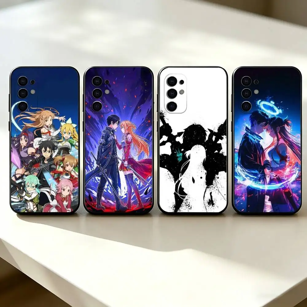 Sci-fi animation S-Sword Art Online Phone Case Black Silicone Soft For Samsung S25,S24,S21,S22,S23,S30,Ultra,S20,Plus,Fe,Lite