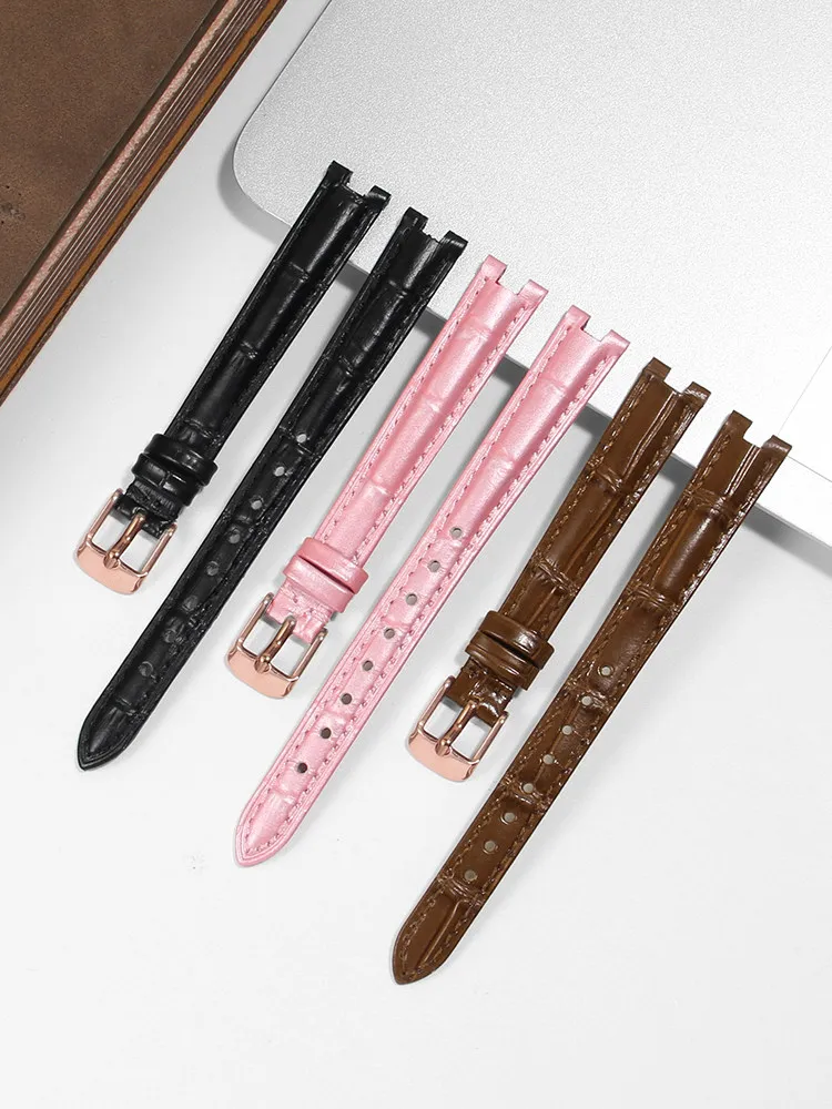 Suitable for Tissot 1853Tissot Carrie Beauty T126 Leather Bracelet Notch First Layer Cowhide Watch Strap Women