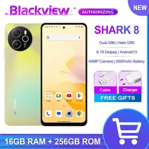 Blackview-SHARK 8 Mobile Phone, 64MP Camera, Android 13, 8GB, 128GB, 256GB, G99, 6.78 Blackview-SHARK 8 Mobile Phone, 64MP Camera, Android 13, 8GB, 128GB, 256GB, G99, 6.78