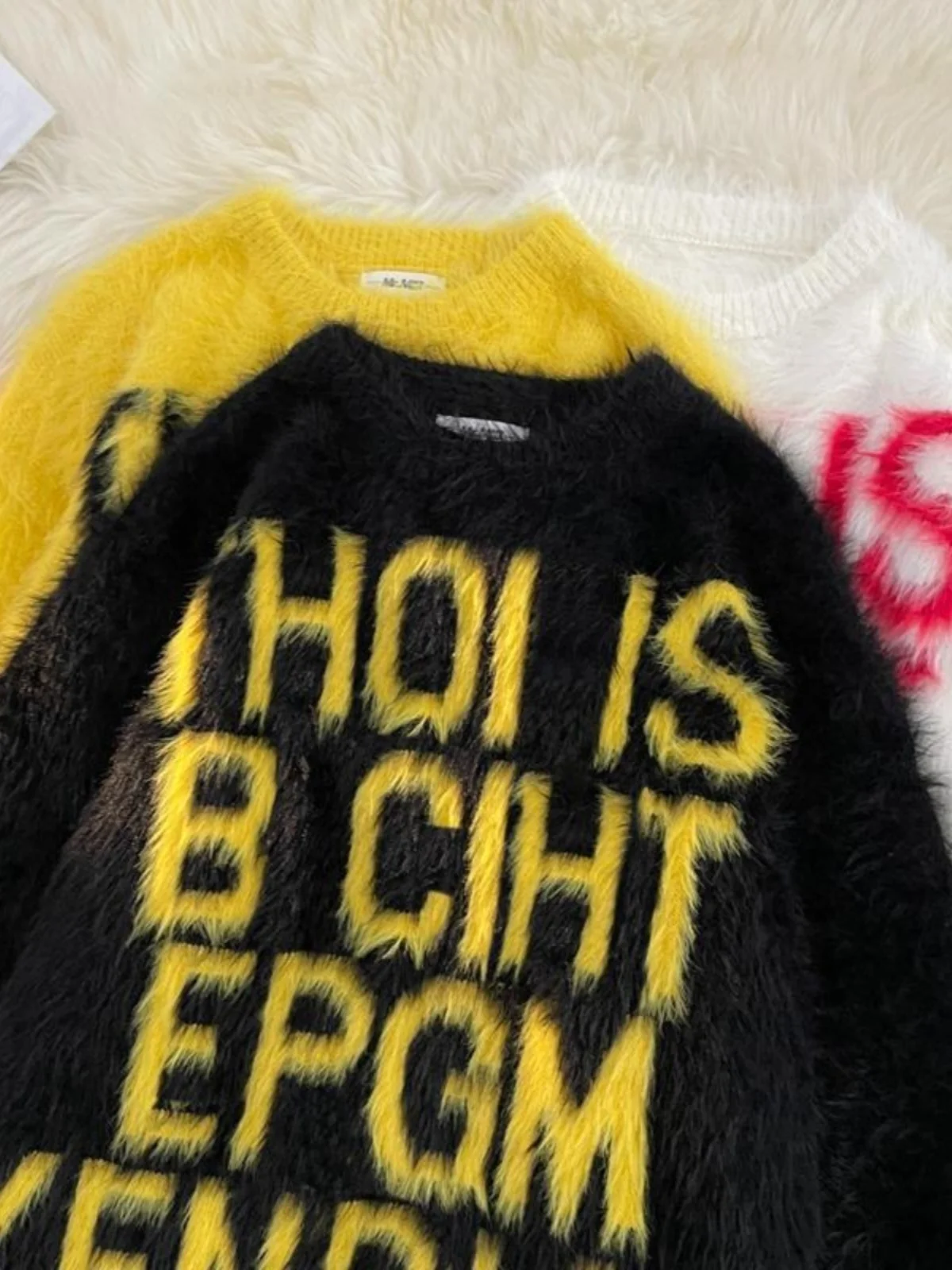 

Мужской свитер в американском ретро-стиле с вышивкой букв, свободный повседневный вязаный свитер для осени и зимы, универсальный, для отдыха