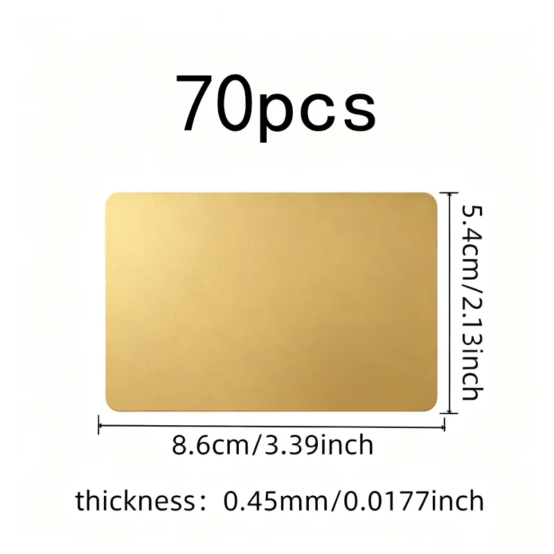 70 pcs 0.45mm Anodized Aluminum Tags with Perfect for Laser Marking, ideal for DIY Engraving Projects and Gift Name Cards