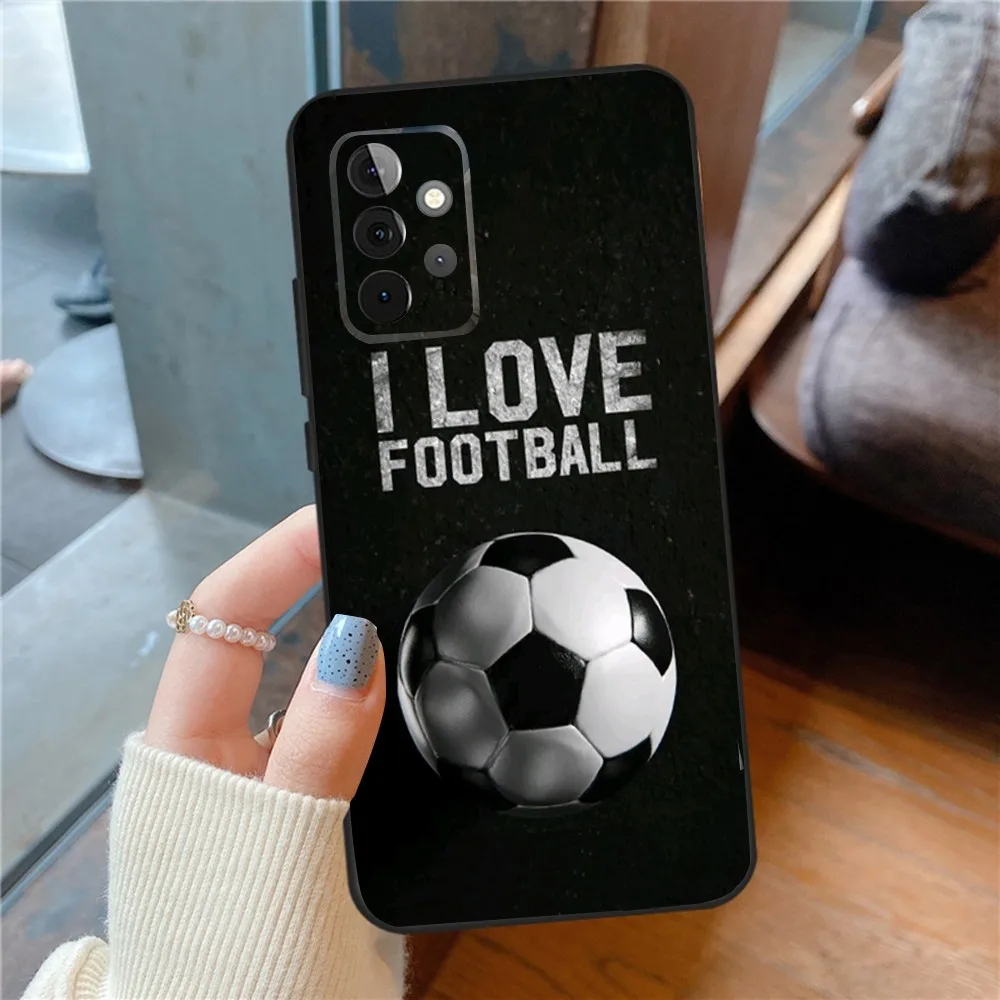 Football Soccer Ball  Phone Case For SamsungS24,23,22,21,S20 ,Pro10,S30Plus,S9,20lite Ultra Black Cover