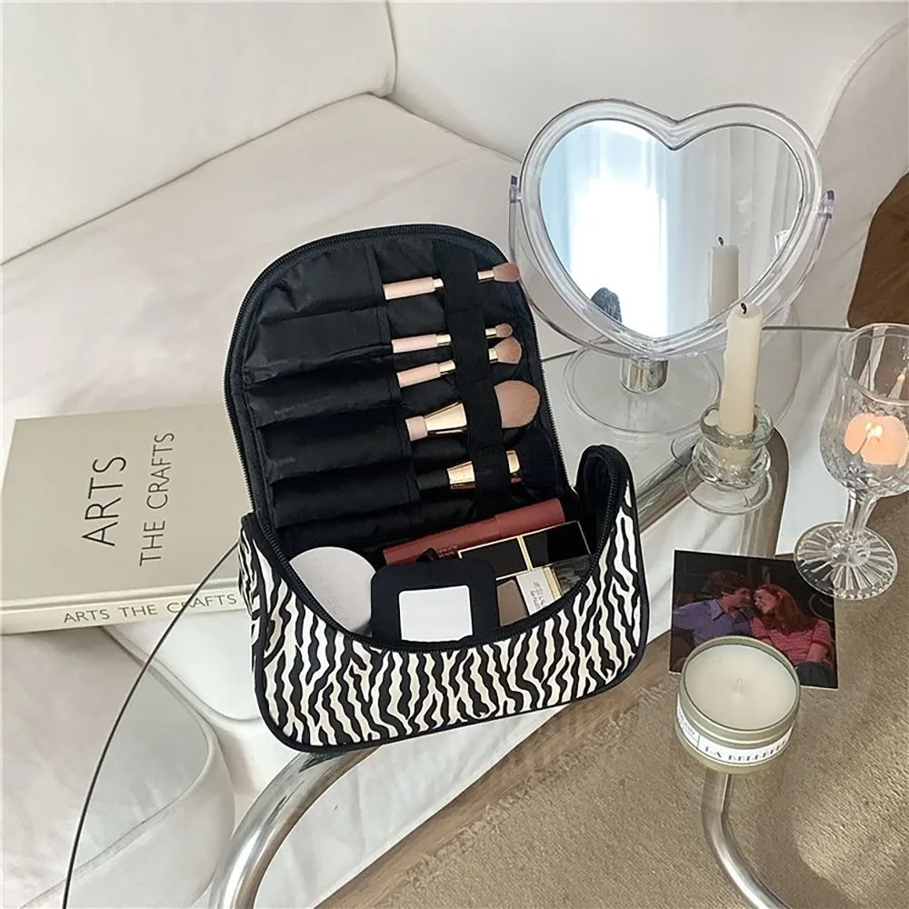 with Mirror Makeup Bag Makeup Accessory Waterproof Cosmetic Pouch Leopard Print Travel Cosmetic Bag for Outdoor Travel image 4