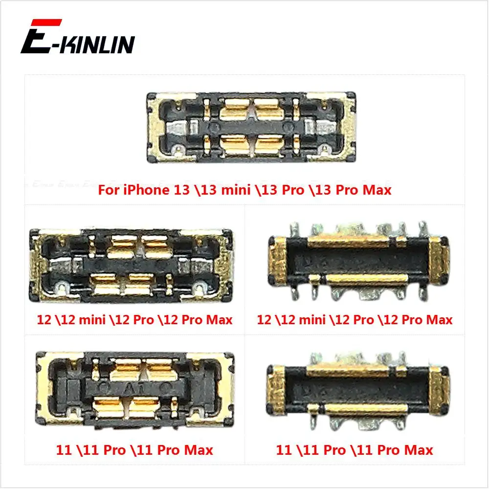 Inner FPC Connector Battery Holder Clip Contact For iPhone 13 12 mini 12 11 Pro Max On Motherboard Logic Main Board Flex Cable