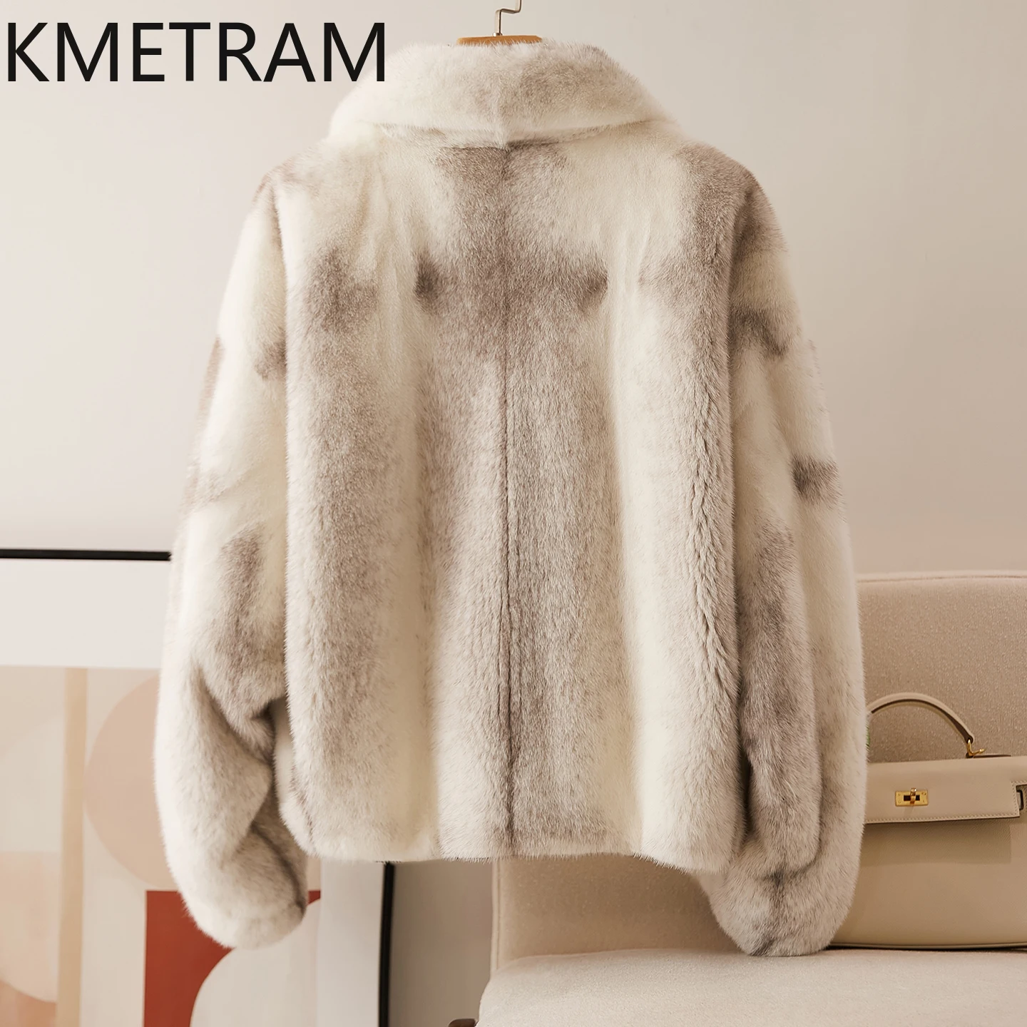 سترة KMETRAM 100% من فرو المنك بالكامل بدلة نسائية بياقة قصيرة معطف فرو منك حقيقي ملابس خارجية شتوية ملابس نسائية 2025 Fourrure