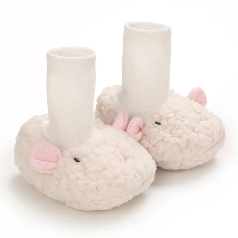 أحذية ثلج خروف قطيفة للأطفال ، أحذية قطنية سميكة ، ناعمة ، مريحة ، دافئة ، كاجوال ، مشي ، لطيف ، شتوي