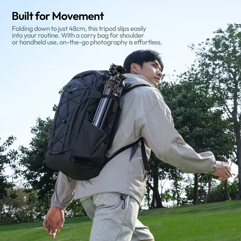 Ulanzi OMBRA II حامل ثلاثي للسفر مع Uka سريع الإصدار 10 كجم يتضمن مشبك هاتف للكاميرا والهواتف الذكية ومدونة الفيديو المباشر