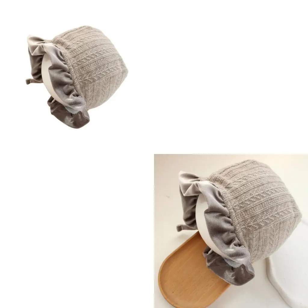 

Toddler Sun Hat Winter Lace Hat Little Girl Infant Soft Lace Up Hat Bonnet Caps 4XBC