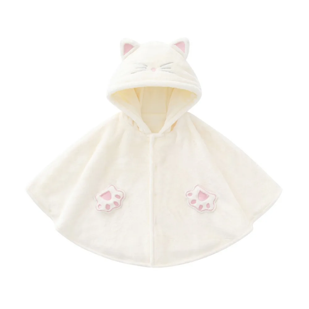 

Durable Warm Hooded Cloak 0-2 Years Fleece Toddler Poncho Fashion 73/90cm Coat for Boys Girls