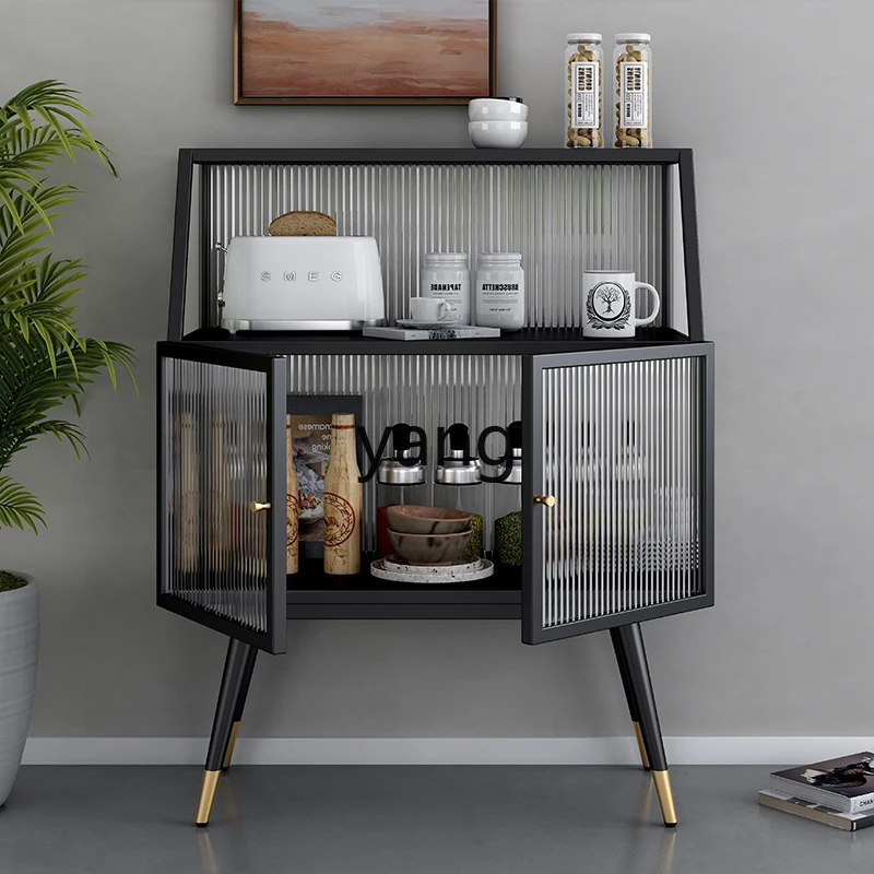 LHM Simple Kitchen Island Wine Cabinet Integrated Wall Shelf Cupboard Narrow Japanese Style Tea Cabinet